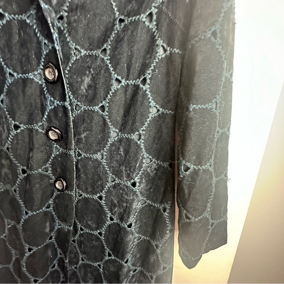 Just in Time Vintage Y2K Black Whimsical Fairy Gothic Grunge Woven Long Coat M - Picture 10 of 16